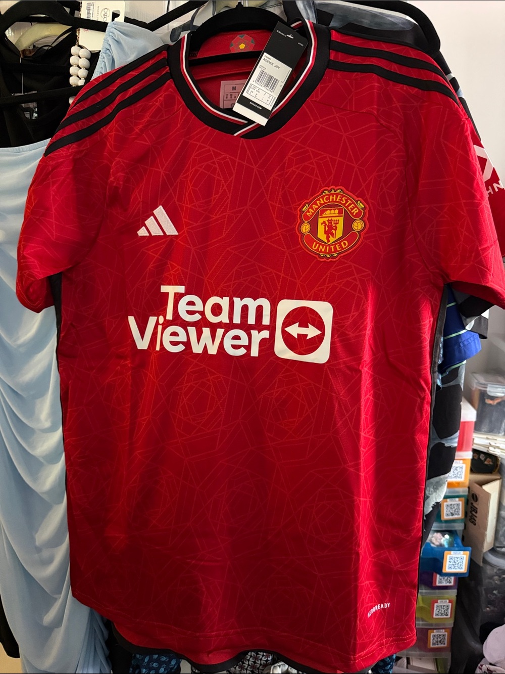 NWT Manchester United Red Home Med Soccer Jersey - Adidas Renaldo on back